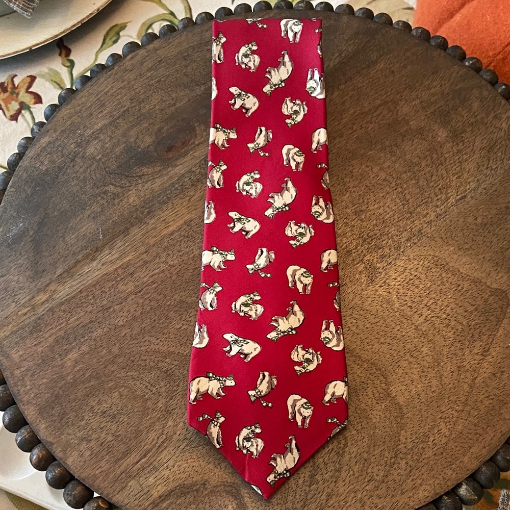 GAP Kids Red Polar Bear Silk Tie